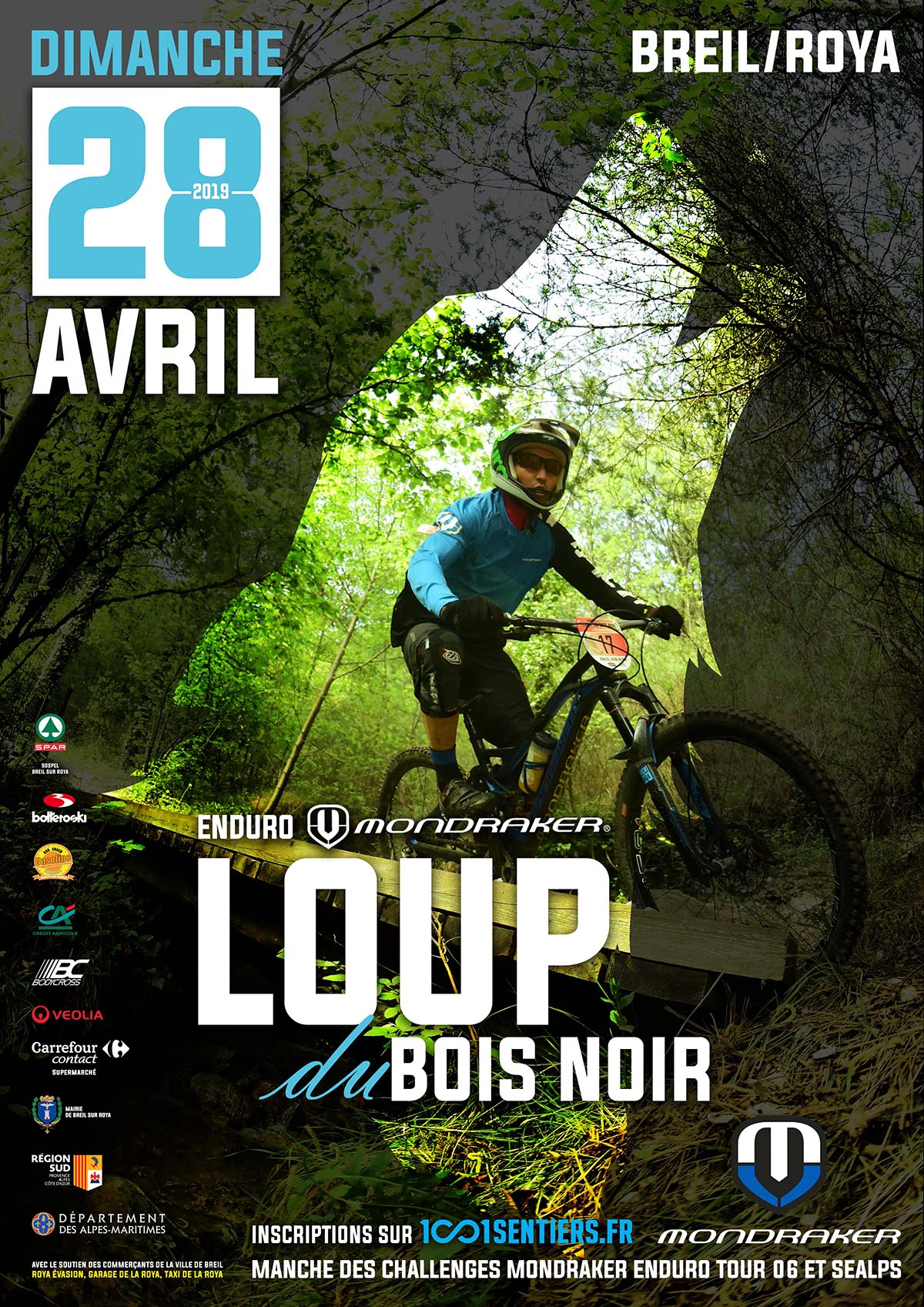 affiche enduro loup bois noir 2019 p